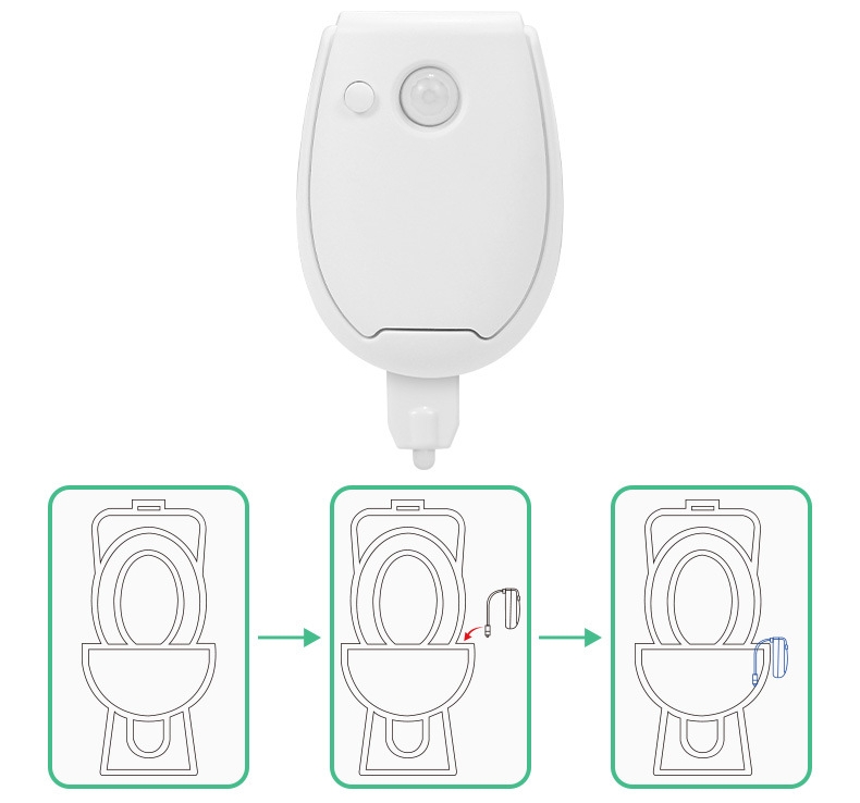 installation process of the toilet light