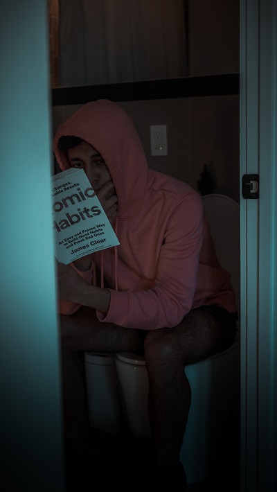 reading in the bathroom