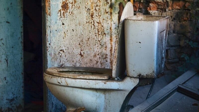 rusty toilet